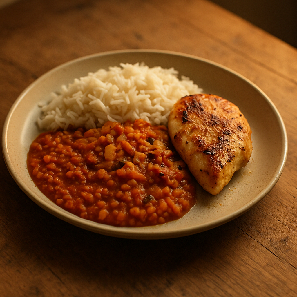 Chicken-Dal-Makhani mit Basmatireis