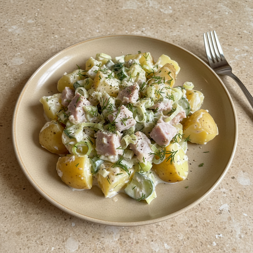 Heringsstippe mit Kartoffeln und Lauch